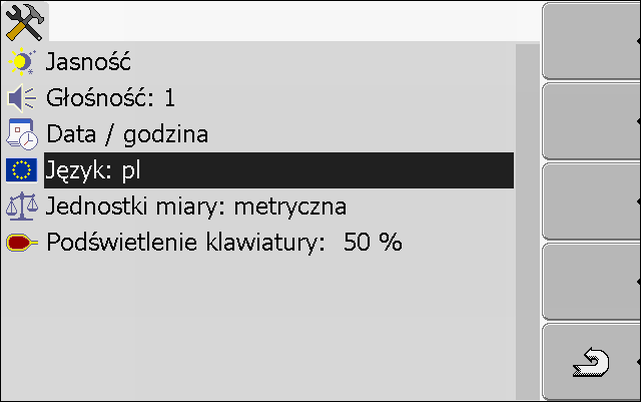 7 Konfigurowanie terminalu w aplikacji Service Konfigurowanie podstawowych ustawień terminalu Pojawia się następujący ekran: 2. - zmienić wybrany parametr.