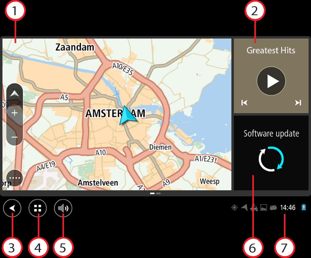 Uruchamianie aplikacji TomTom Bridge Urządzenie TomTom Bridge uruchamia się po umieszczeniu w uchwycie, do którego doprowadzone jest zasilanie.