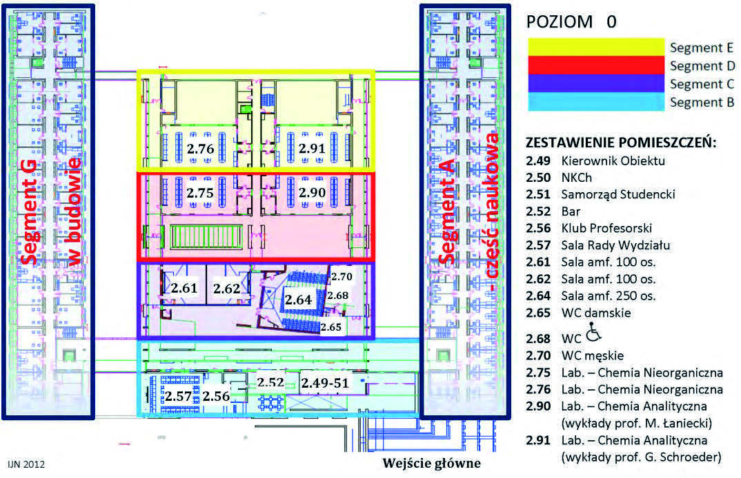 PLAN BUDYNKU WYDZIAŁU CHEMII UAM SEGMENT G CZĘŚĆ NAUKOWA SEGMENT