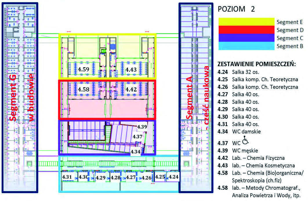 PLAN BUDYNKU WYDZIAŁU CHEMII UAM SEGMENT G CZĘŚĆ NAUKOWA SEGMENT