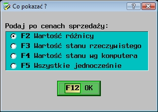 Ctrl-F2 Cofnięcie odczytu z inwentaryzatora - użycie tej opcji pozwala na wycofanie błędnego odczytu z inwentaryzatora (czasem zdarza się, że dwukrotnie odczytuje się te same dane z kolektora danych).