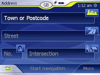 Nawigacja W menu Navigation (Nawigacja) nacisnąć przycisk Destination entry (Wprowadzanie celu). Wyświetla się menu Destination entry (Wprowadzanie celu). Nacisnąć przycisk Address (Adres).