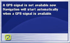 Prowadzenie do celu Zakłócenia odbioru sygnału GPS Jeżeli sygnał GPS po wprowadzeniu celu jest niewystarczający, wyświetli się komunikat.
