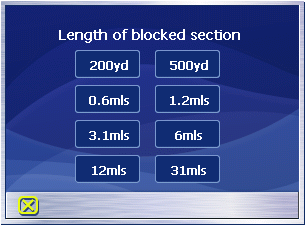 Blokada odcinków trasy Wykorzystanie funkcji TMC Podać, ile kilometrów, licząc od aktualnej pozycji pojazdu, ma być zablokowanych. Trasa zostanie obliczona na nowo, można objechać zablokowany odcinek.
