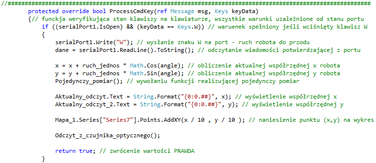 Rys. 10.11. Program wykonany w środowisku Visual Studio 2012 fragment 5 Kolejno zaprezentowano metodę odczytywania wartości z klawiatury.
