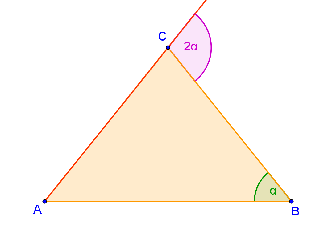 8) Uzasadnij, że oba kąty przy podstawie AB trójkąta równoramiennego ABC są równe.