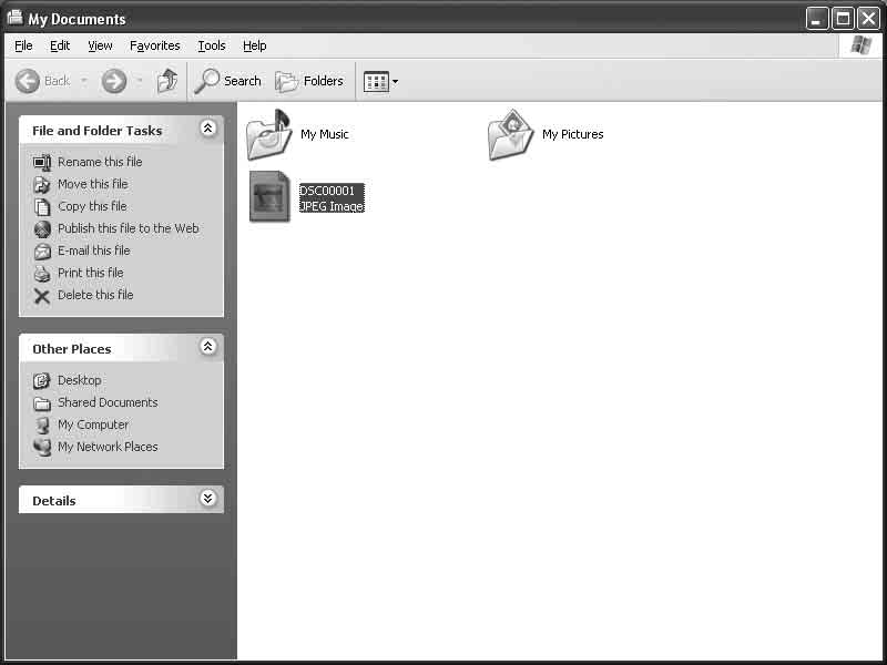 Oglądanie zdjęć na komputerze W przypadku Windows W tej części opisano, jak oglądać zdjęcia skopiowane do folderu My Documents (w przypadku Windows Vista: Documents ).