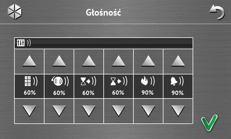 12 INT-TSH SATEL Podświetlenie Intensywność podświetlenia ekranu można regulować w zakresie 10-100%. W godzinach nocnych, które można określić, intensywność podświetlenia może być inna.