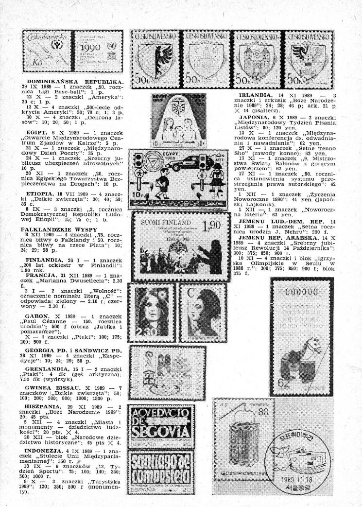 '.1 1,..i.1,.,NRi:1!4..!,,,,,),---,." i f DOMINIKANSKA REPUBLIKA 9 IX 1989 1 znaczek 50 roc nica Ligi Base-bali": 1 p. 12 X 2 znaczki Ameryka" O c; 1 p. 13 X.