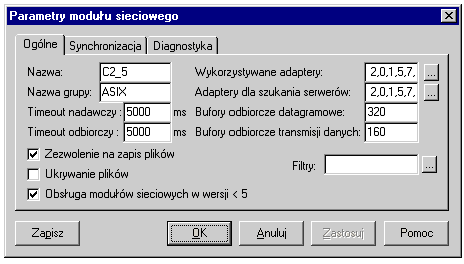 dokumentacja AslView Interfejs użytkownika modułu sieciowego. 2.3.1. Parametry ogólne Okno parametrów ogólnych jest zakładką okna parametryzacji modułu sieciowego ASLINK.