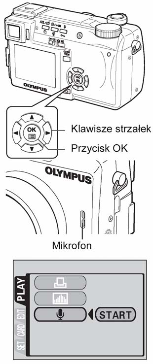 Wybrane położenie zdjęć zostanie zachowane, nawet po wyłączeniu zasilania., zdjęcia, które były Nagrywanie dźwięku Istnieje możliwość dodania dźwięku do zdjęć również później, po ich wykonaniu.