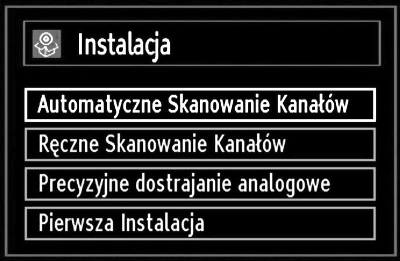 Instalacja początkowa - kontynuacja Automatyczne wyszukiwanie kanałów 10. Pojawi się ekran automatycznego strojenia, a telewizor rozpocznie wyszukiwanie dostępnych stacji.