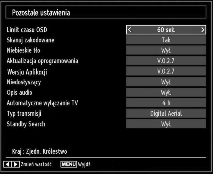 Ustawienia źródła, inne czynności Konfigurowanie ustawień źródeł Włącza lub wyłącza wybrane opcje źródeł. Telewizor nie przełączy się na wyłączone źródło, podczas gdy naciśnięty jest przycisk SOURCE.