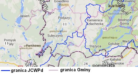 Program Ochrony Środowiska dla Gminy Sulęczyno Green Key Ryc. 8. Położenie Gminy Sulęczyno na tle JCWPd Źródło: www.psh.gov.