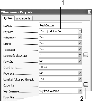 Rozdział 6. Faktura VAT 185 Rysunek 6.33. Pasek narzędzi Formanty, przycisk Formant 5. Na pasku narzędzi Formanty kliknąć (lewym przyciskiem myszy) przycisk Formant (rysunek 6.33, oznaczenie 1).