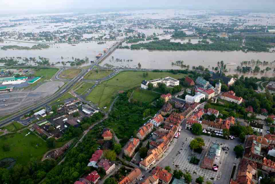Powódź na Wiśle - Sandomierz w