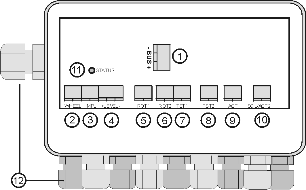 5. Moduł wykonawczy Wnętrze modułu wykonawczego przedstawia rysunek: Rys.3 Wygląd wnętrza modułu wykonawczego R-12 1.