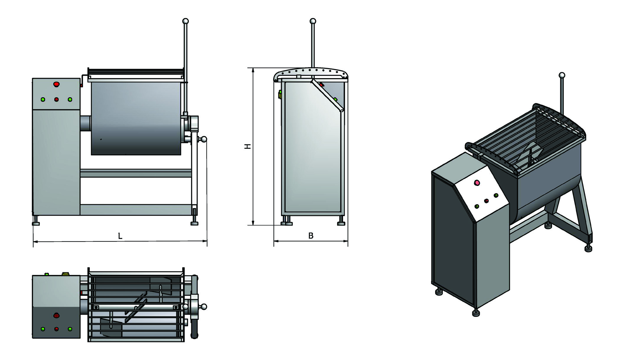 RO EN Malaxor PW 90-200 MIXER PW 90-200 Descriere: Realizat din otel inoxidabil; Amestec in ambele sensuri; Amestec cu