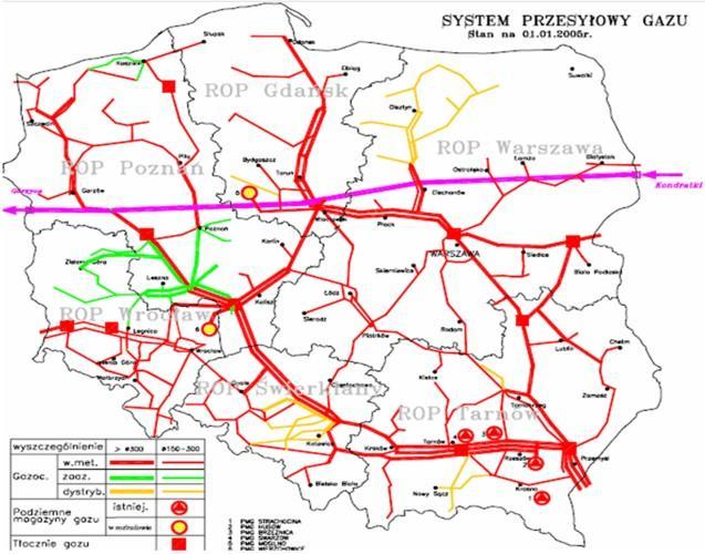 c) podsystem gazu ziemnego zaazotowanego L w (GZ 41,5 ciepło spalania 32,8 MJ/m 3 ). a.