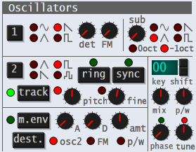 VCO generator Parametry generatora VCO: kształt sygnału (rodzaj fali) częstotliwość(odstrojenie) zgrubne (coarse) -