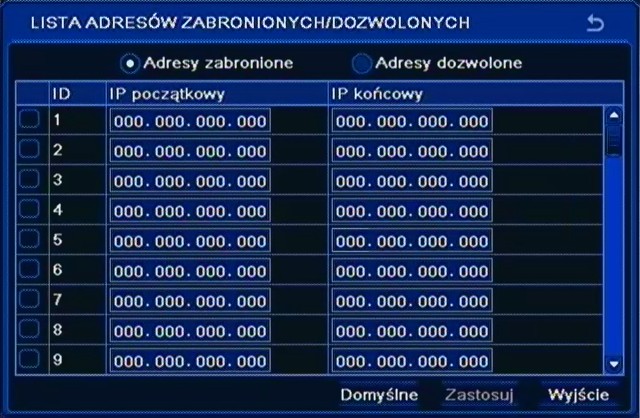 NDR-BA3208 i NDR-BA3416 Instrukcja obsługi wer.1.0 KONFIGURACJA REJESTRATORA Menu to umożliwia zapisanie konfiguracji rejestratora do pliku na pamięci typu Flash oraz przywrócenie konfiguracji z pliku.