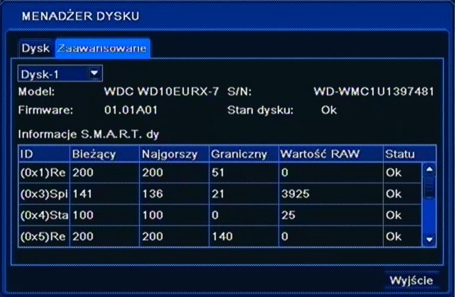 NDR-BA3208 i NDR-BA3416 Instrukcja obsługi wer.1.0 KONFIGURACJA REJESTRATORA Uwaga! Ustawienie wszystkich dysków w tryb Tylko do odczytu spowoduje zatrzymanie nagrywania obrazów z kamer.