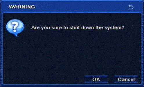 NDR-BA3208,NDR-BA3416 User s manual ver.1.0 RECORDER S CONFIGURATION 5.6. Logoff Selecting LOGOFF from the MAIN MENU displays the following screen: To log out a currently logged-in user please select the LOGOFF, and confirm with OK.