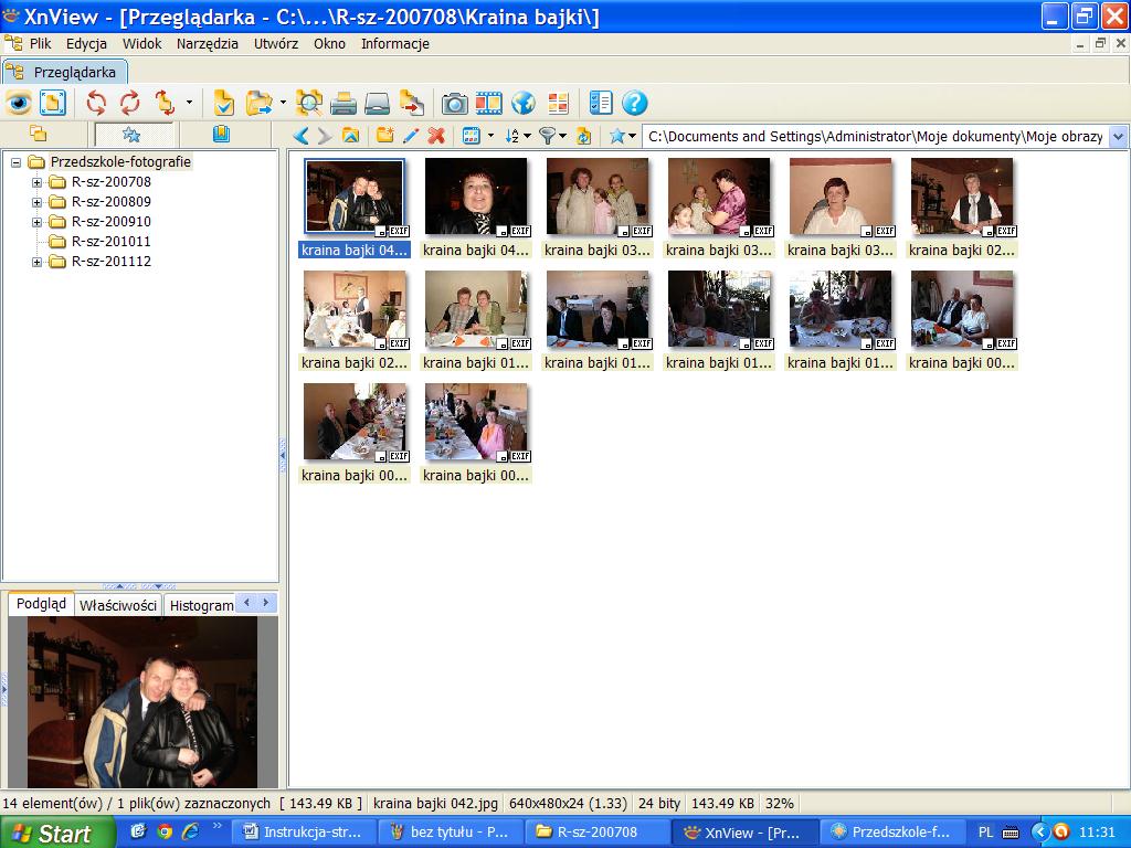 Rysunek 24 - widok folderów ze zdjęciami z wydarzeń roku szkolnego 2007/08