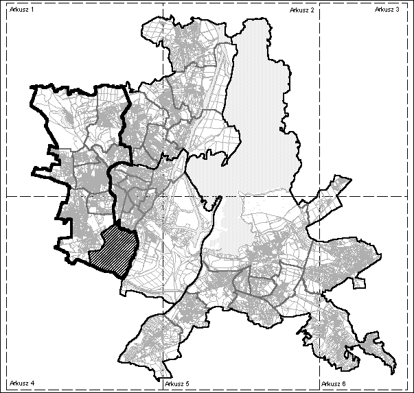 W osiedlu wyróŝnia się cztery obszary o określonych cechach funkcjonalnych.