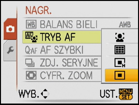 Przygotowanie Przełączanie na menu [KONF.] 1 Naciśnij przycisk 2. 2 Za pomocą przycisku 4 wybierz ikonę menu [KONF.]. 3 Naciśnij przycisk 1.