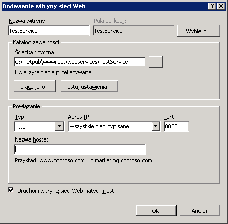 Przygotowanie nowej strony IIS - Automatycznie IIS - Ręcznie Usługa Windows Otwieramy menadżera IIS