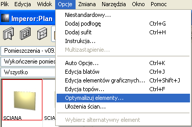 W pojawiającym się oknie, po wyborze prawidłowych profili należy wybrać Opcje i pojawi się okno dotyczące optymalizacji wybranych przez nas elementów.