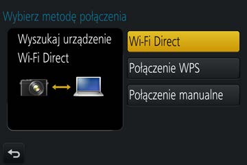 Wi-Fi Informacje o połączeniach Łączenie bezpośrednie ([Bezpośrednio]) Należy wybrać taką metodę, z którą posiadany sprzęt jest zgodny.