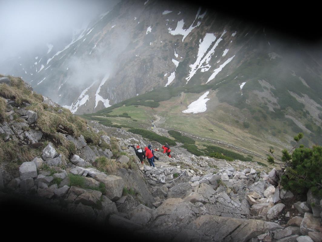 W czasie wejścia na Giewont warunki