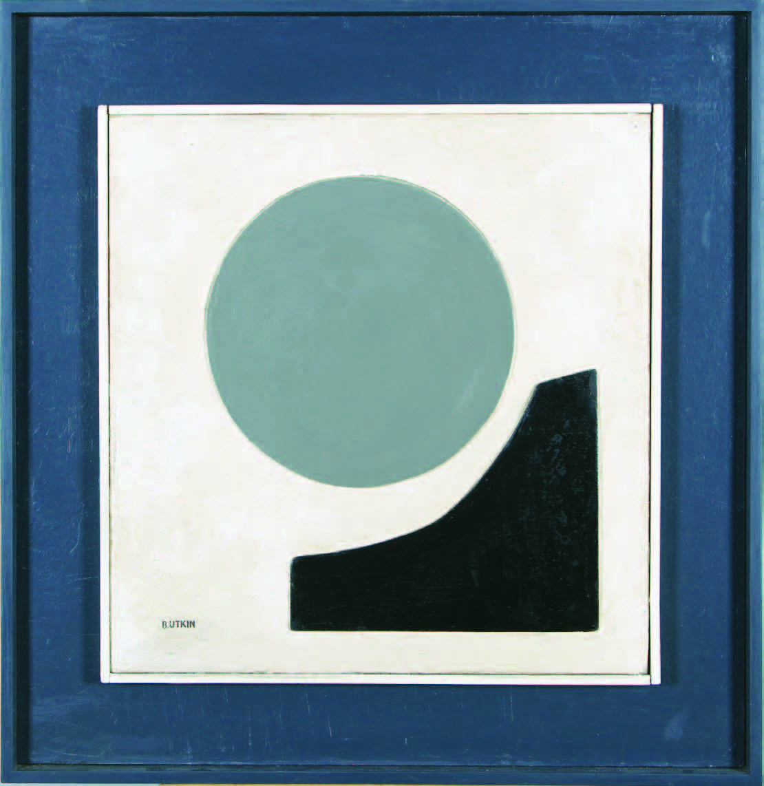 15. Bolesław Utkin (1913-1993) Kompozycja z kołem technika własna/pilśnia 61 x 59,5 cm sygn. l.d.: B.