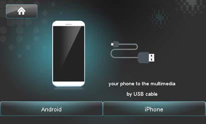 SmartLink - wersja Beta Innowacyjne łącze SMART LINK pozwala na połączenie urządzenia GMS 6323 z telefonami typu iphone oraz ANDROID przez standardowy port USB i przeniesienie obrazu z telefonu na