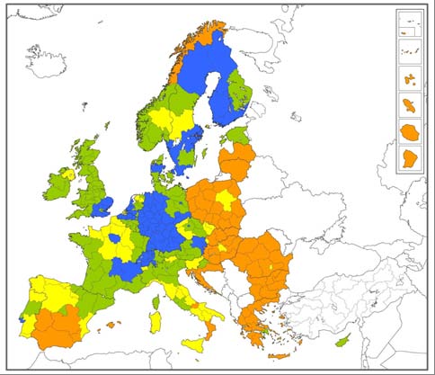 Rys. Poziom innowacyjności regionów rok 2012 Źródło: Tablica wyników innowacyjności regionów w 2012 r.