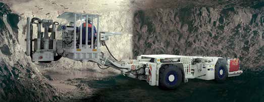 Samojezdne wozy kotwiące Zabezpieczenie stropów wyrobisk kopalnianych i tunelowych poprzez stosowanie obudowy kotwiowej to jedno z zastosowań maszyn Mine