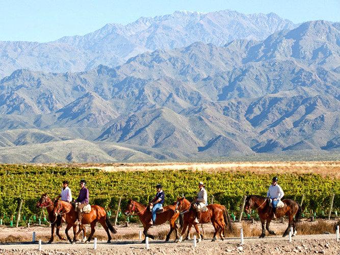 Dzień 6 Mendoza na koniach Po śniadaniu (ok. 9:00) transfer do najpiękniejszej części prowincji - Lujan de Cuyo lub Valle de Uco.