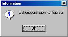 W przypadku wystąpienia błędów w trakcie odczytu konfiguracji na ekranie pojawi się wybrane okno informacyjne : Błędny format konfiguracji (...) Brak połączenia z modułem MKi2-sm.