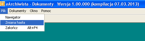 Hasło nadane przez administratora powinno zostać zmienione przez użytkownika po pierwszym logowaniu. 3.1.2.