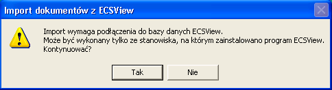 Rysunek 31. Powiązanie pozycji metki ze słownikiem 3.3. Pozostałe funkcje administracyjne 3.3.1. Import danych z programu ECSView System earchiwizator wyposażono w mechanizm, umożliwiający automatyczne zaimportowanie komunikatów XML przechowywanych w bazie danych programu ECSView.