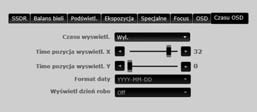 ekran konfiguracji Ustawienia menu ekranowego 1. Wybierz opcję <OSD>. 2. Zaznacz każdą pozycję i wprowadź odpowiednie ustawienia. Tytuł kam. : Określ, czy na ekranie ma być wyświetlany tytuł kamery.