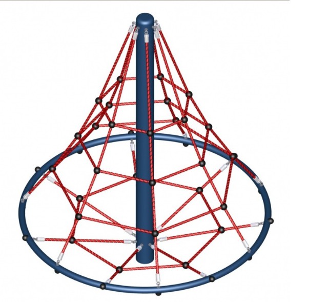 Linarium - Wymiary urządzenia: ø 1,60 m - Strefa funkcjonowania/upadku: 16,62m2 ø 4,60 m - Wysokość: 2,015m - Wysokość swobodnego upadku: 1,33m - Głębokość posadowienia: 0,75m - Wyrób zgodny z normą