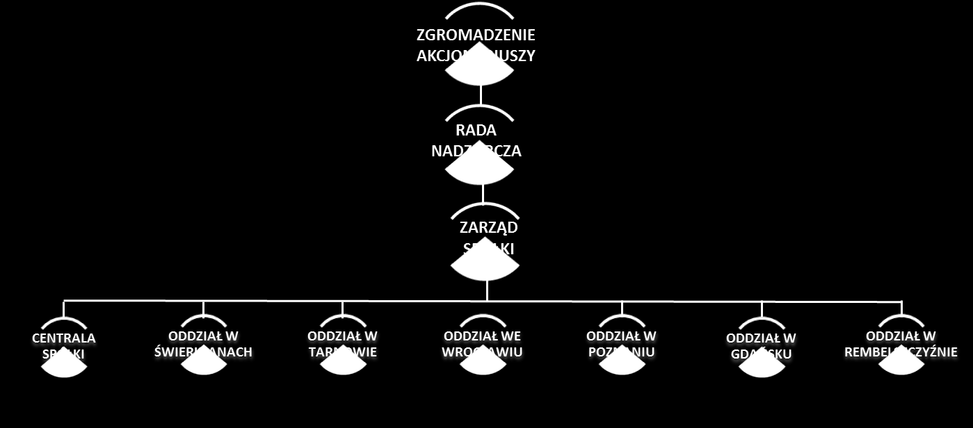 II. Struktura GAZ-SYSTEM S.A. Struktura władz Spółki wynika z uwarunkowań właścicielskich i postanowień Kodeksu Spółek Handlowych.