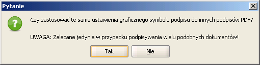 Rysunek 48 Dodawanie graficznego symbolu podpisu podpisany plik z umieszczonym graficznym symbolem podpisu W przypadku podpisywania wielu dokumentów PDF, na ekranie pojawi się komunikat.