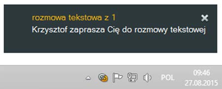 Chat Rozmowa tekstowa chat umożliwia wysyłanie jednemu lub kilku użytkownikom krótkich wiadomości tekstowych.