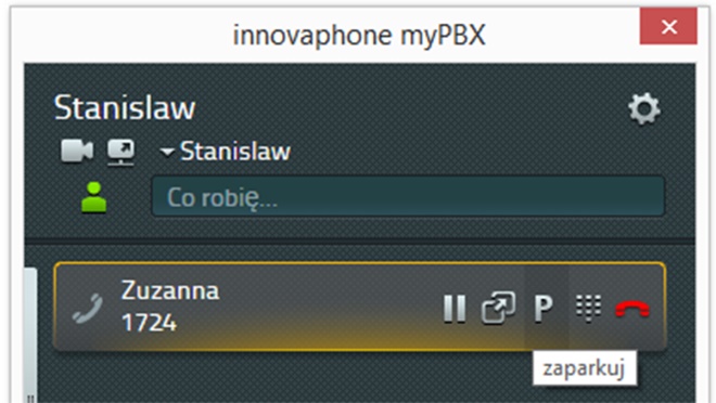 Parkowanie i odparkowanie połączeń Funkcja parkowania połączeń zapewnia wygodny i elastyczny sposób przekazywania połączeń innym użytkownikom.