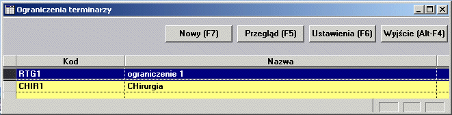 4.4.5 Definiowanie terminarzy Definiowanie terminarza: Lokalizacja: Menu Terminarze >Definiowanie terminarza W górnej części okna można wybrać warunek z rozwijalnej listy wyboru: Wszystkie terminarze