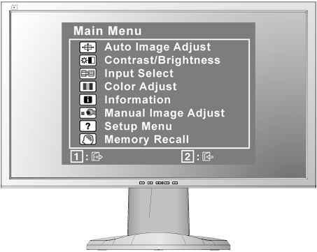 Regulacja obrazu Do regulowania wy wietlanych na ekranie monitora elementów steruj cych OSD s u przyciski na przednim panelu sterowania.